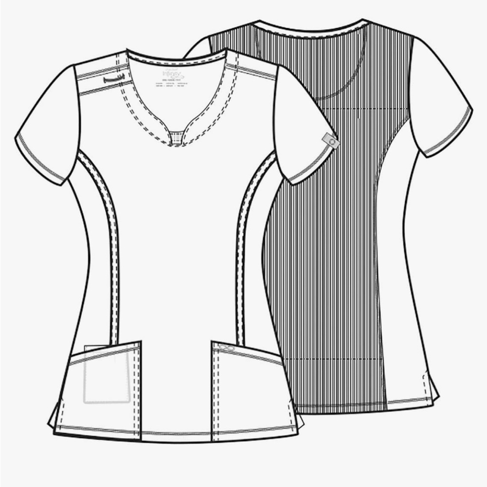 (2) Cherokee Infinity Scrub Tops Small - Picture 4 of 12